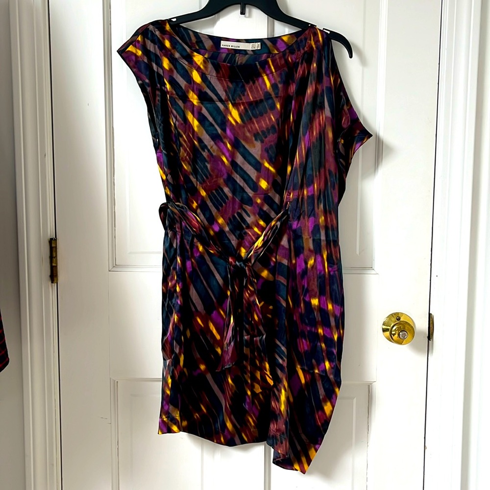 Karen Millen Multicolor Silk Dress or Long Shirt. Size US 4